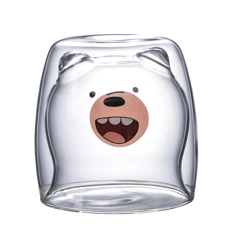 3D Double Layer Panda Cup with Skull Design for Wine