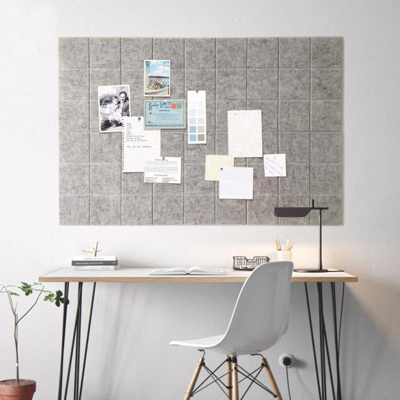 Nordic Small Square Felt Message Board Photo Wall with V-shaped Groove