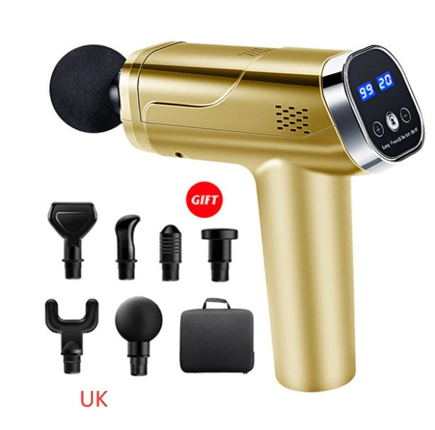 Touch Screen Fascia Gun Muscle Massager with 6 Massage Heads