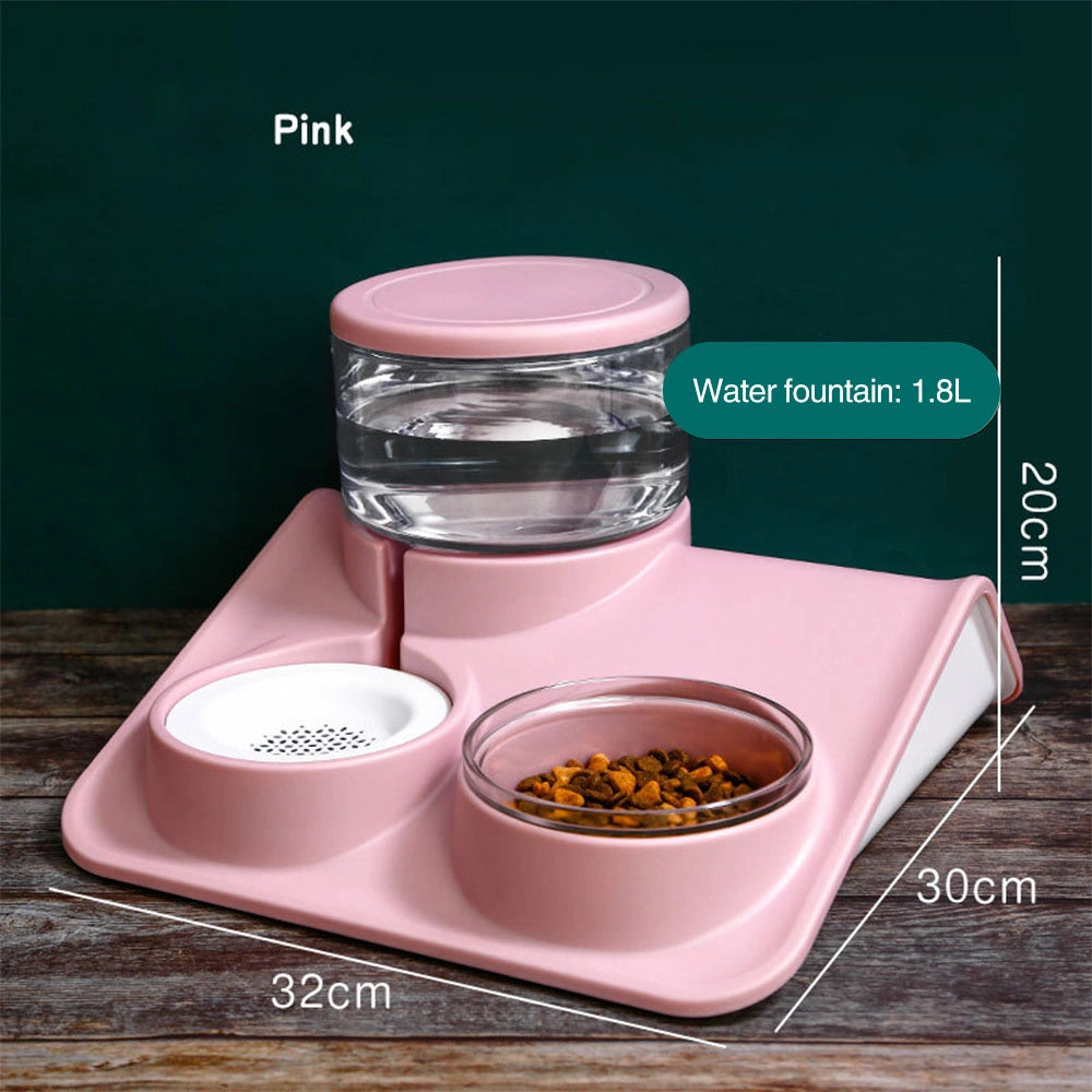 Automatic Feeder Water Fountain with 1.8L Capacity for Pets