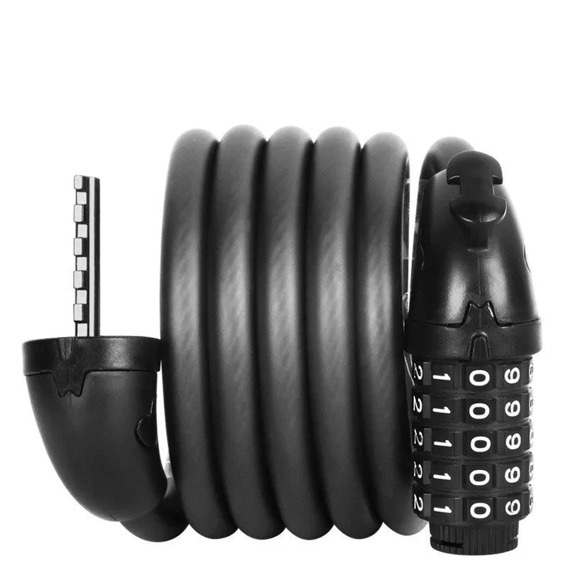 Steel wire bicycle code lock with adjustable password