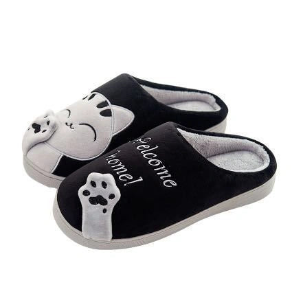 Cartoon Cat Winter Slippers with Ultra-Soft Plush Lining