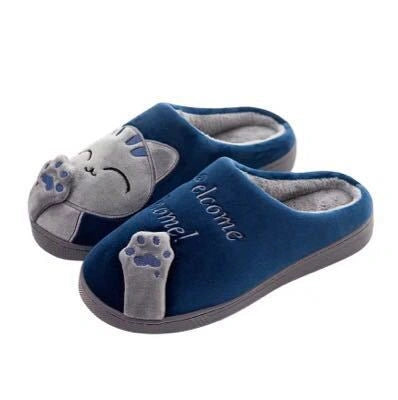 Cartoon Cat Winter Slippers with Ultra-Soft Plush Lining