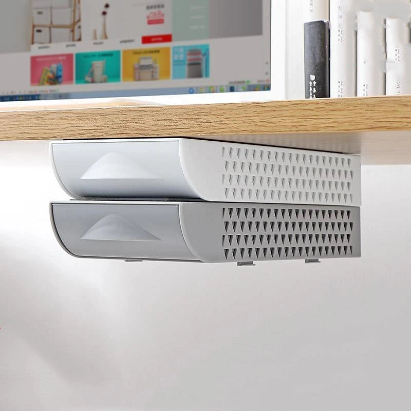 Stackable Hidden Office Drawer Organizer Under Desk Pen Holder