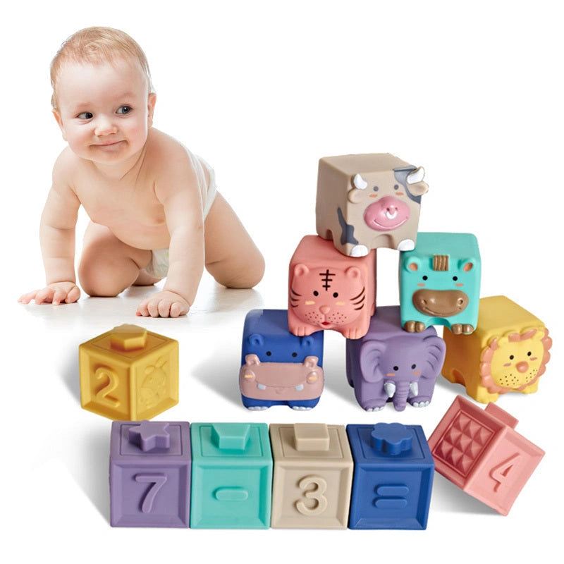 Soft Plastic Building Blocks for Early Education with Animal Relief Designs