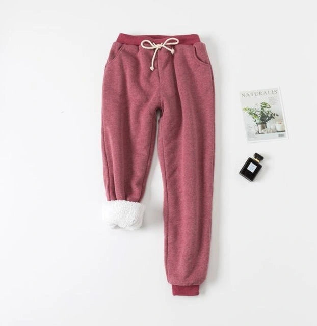 Cotton lamb velvet padded sweatpants in multiple sizes