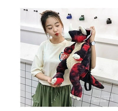 3D Dinosaur Backpack for Children with Plush Animal Design