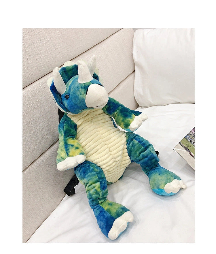 3D Dinosaur Backpack for Children with Plush Animal Design