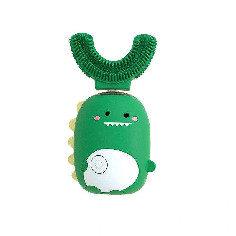 U-Shaped Children's Electric Toothbrush with Soft Bristles and Cartoon Pattern