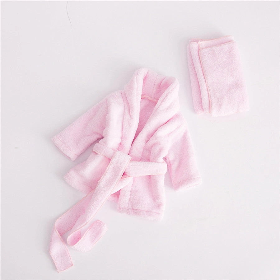 Baby Bathrobes Bath Towel Solid Colour Warm for Newborns