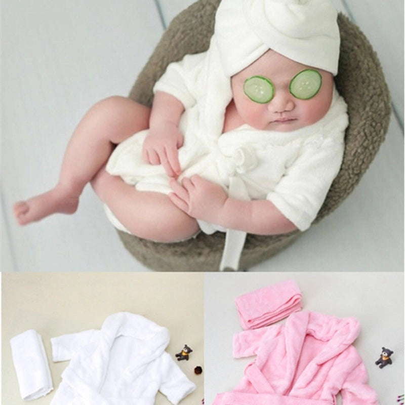 Baby Bathrobes Bath Towel Solid Colour Warm for Newborns