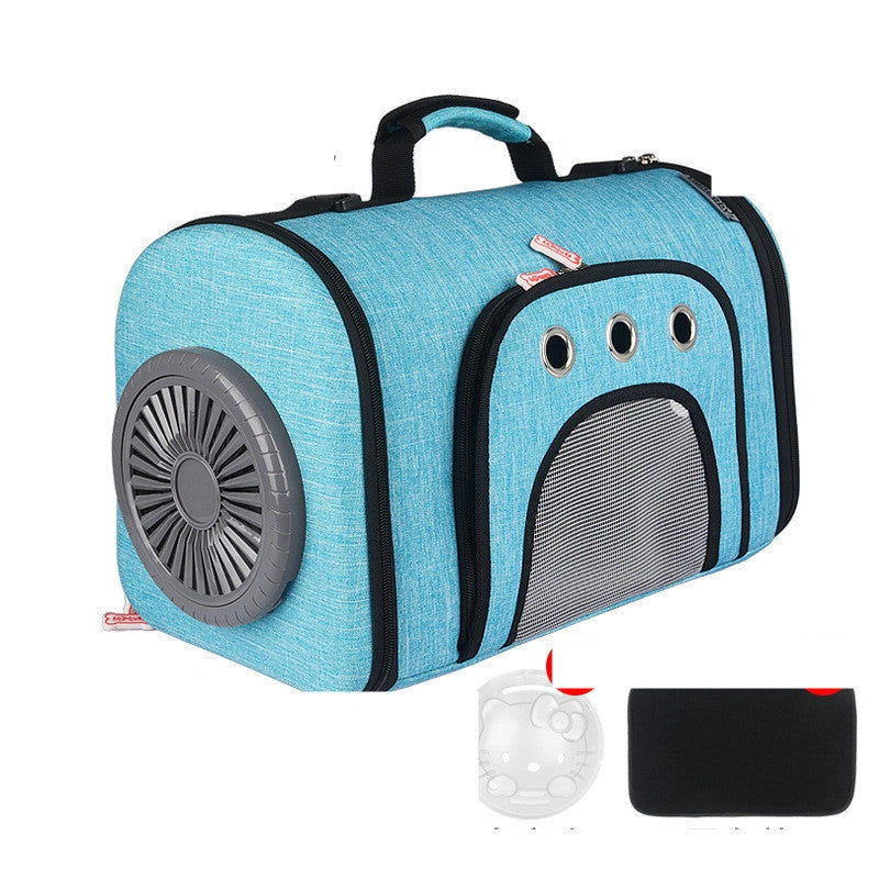 Space Cat Bag with Silent Fan and Mesh Ventilation