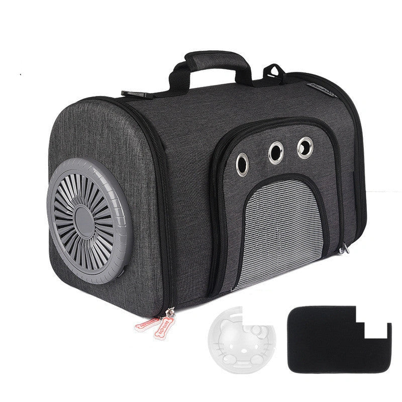 Space Cat Bag with Silent Fan and Mesh Ventilation