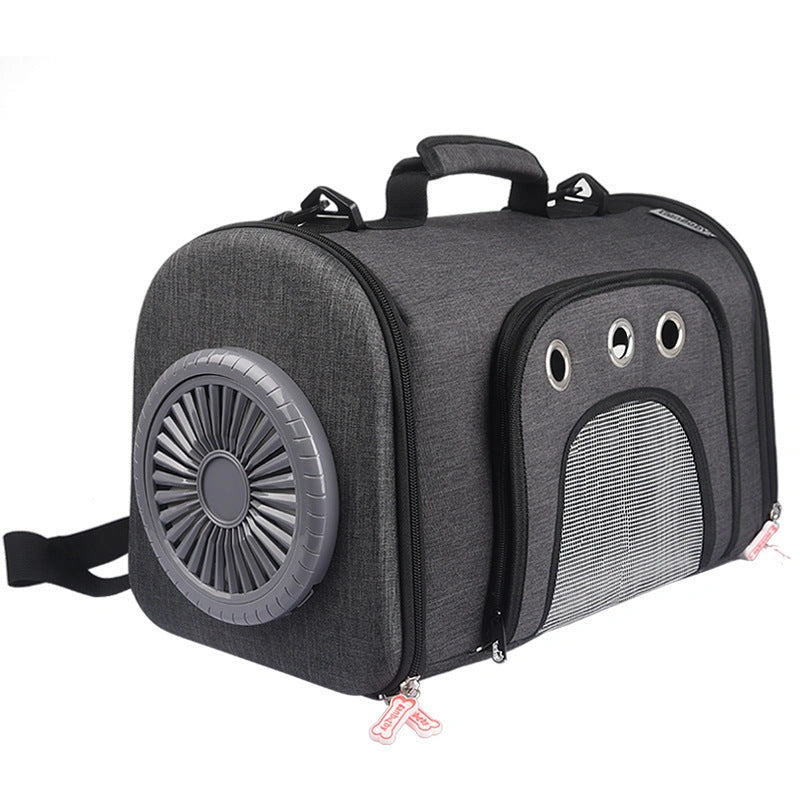 Space Cat Bag with Silent Fan and Mesh Ventilation