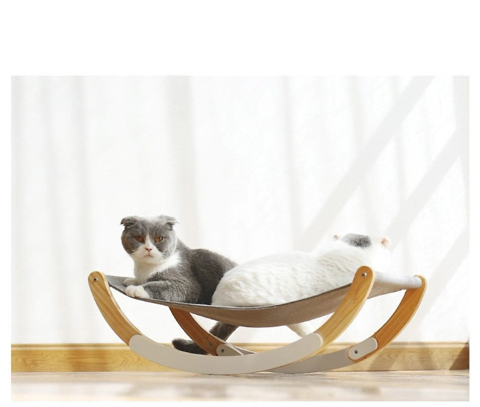 Solid Wood Cat Rocking Hammock Dual Purpose with PE Material