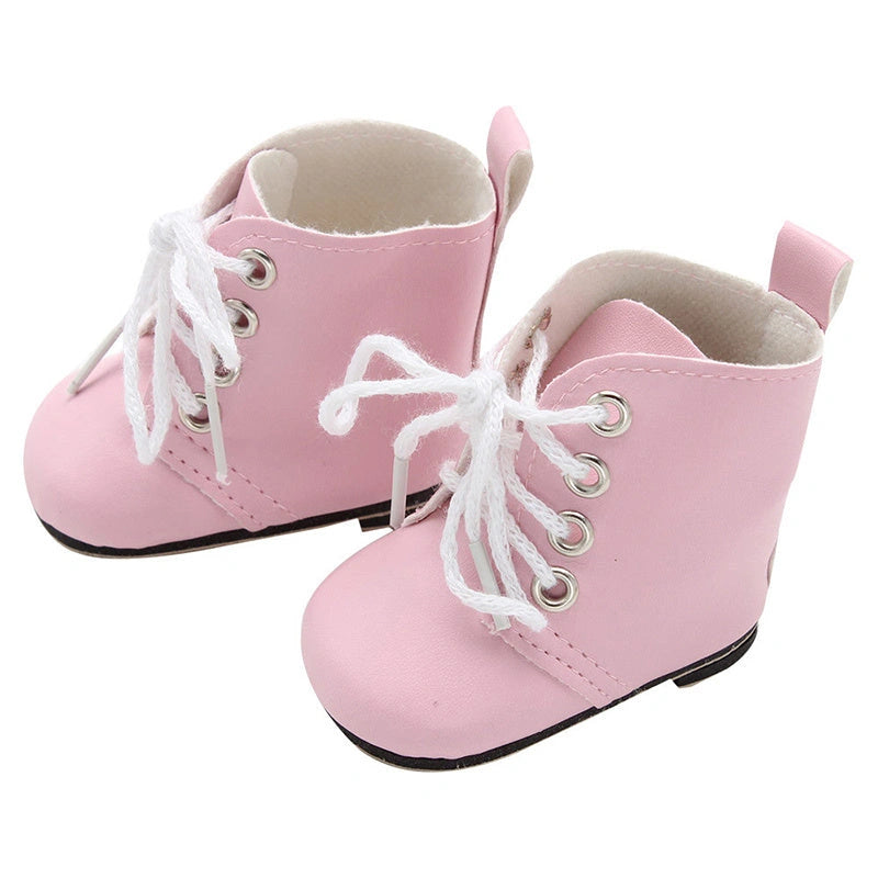 18 Inch Doll Lace-Up Boots in PU Leather