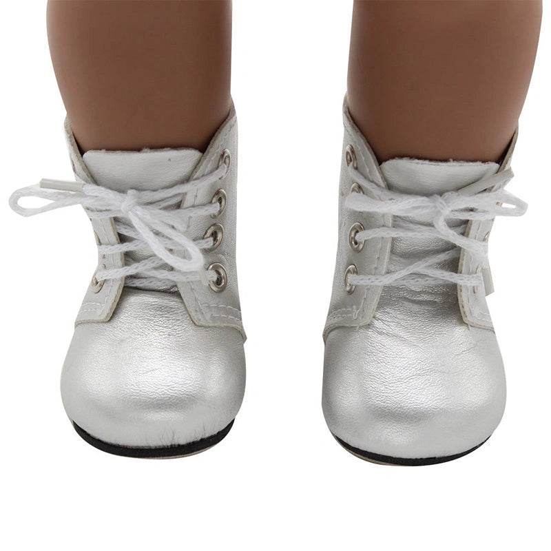 18 Inch Doll Lace-Up Boots in PU Leather