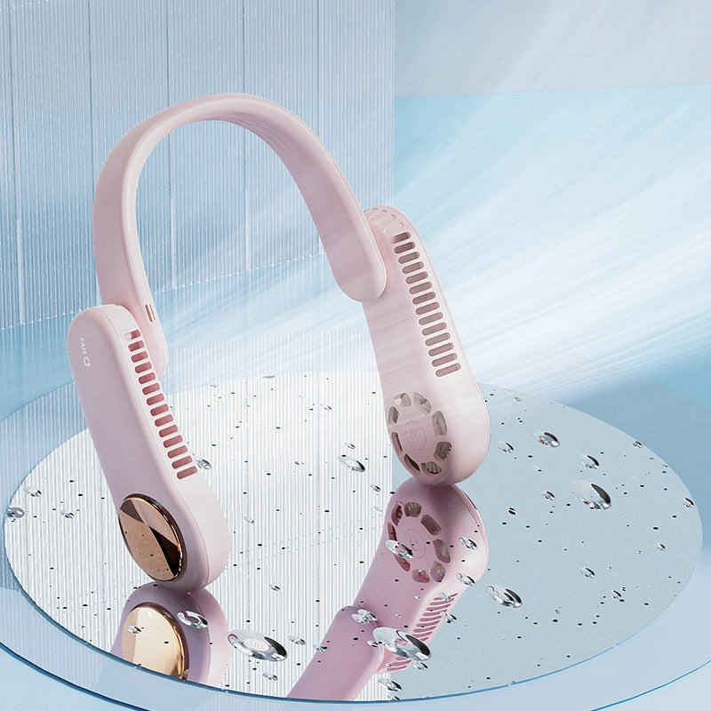 USB Rechargeable Mini Personal Hanging Neck Fan with 360-Degree Rotation