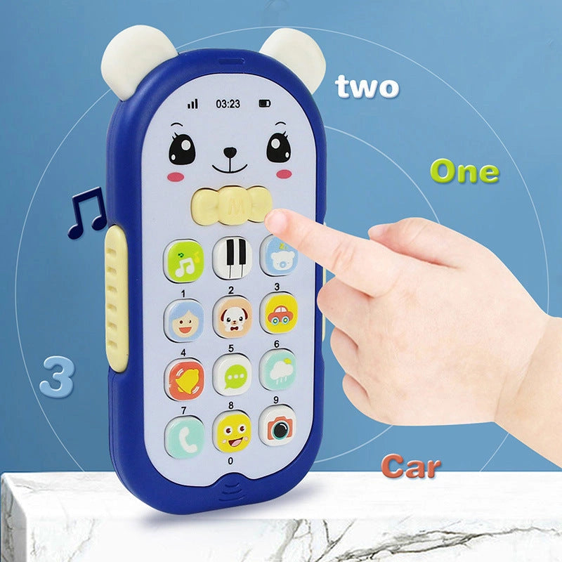 Simulation Bear Music Mobile Phone Educational Toy for Infants