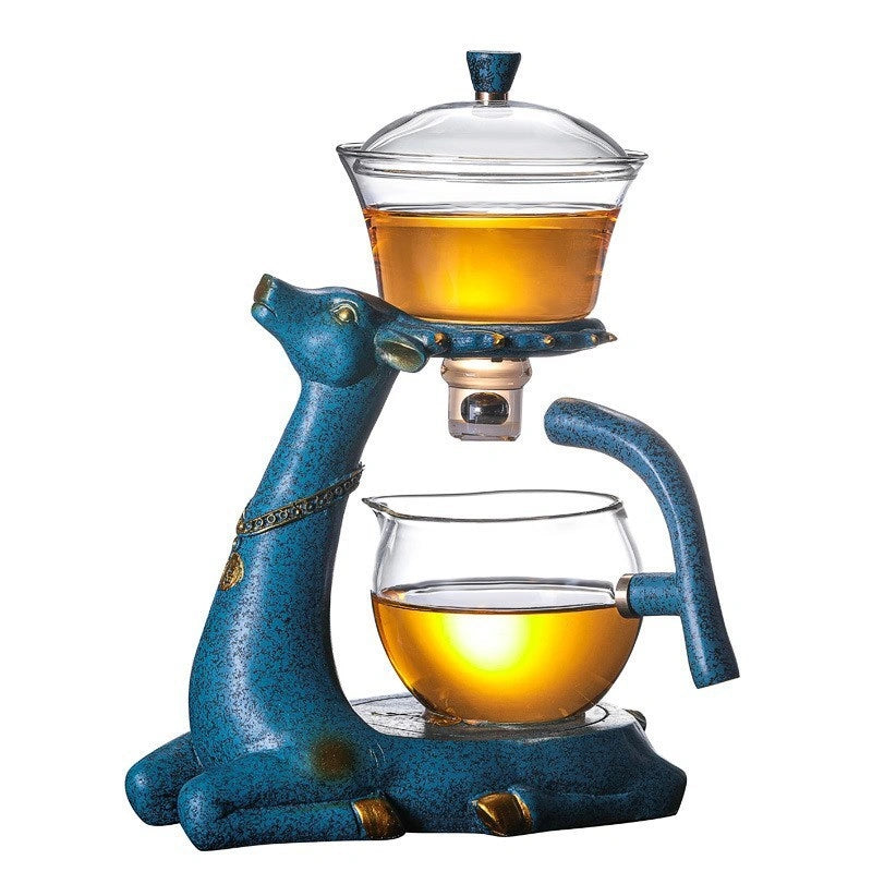 Creative Deer Glass Teapot with Heat-resistant Infuser for Turkish Tea