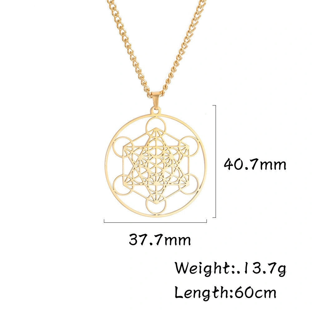 Stainless Steel Hollow Moon Goddess Necklace with Titanium Steel Pendant