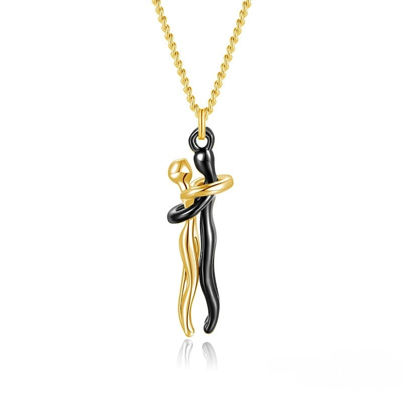 Affectionate Hug Necklace for Couples in Punk Street Style