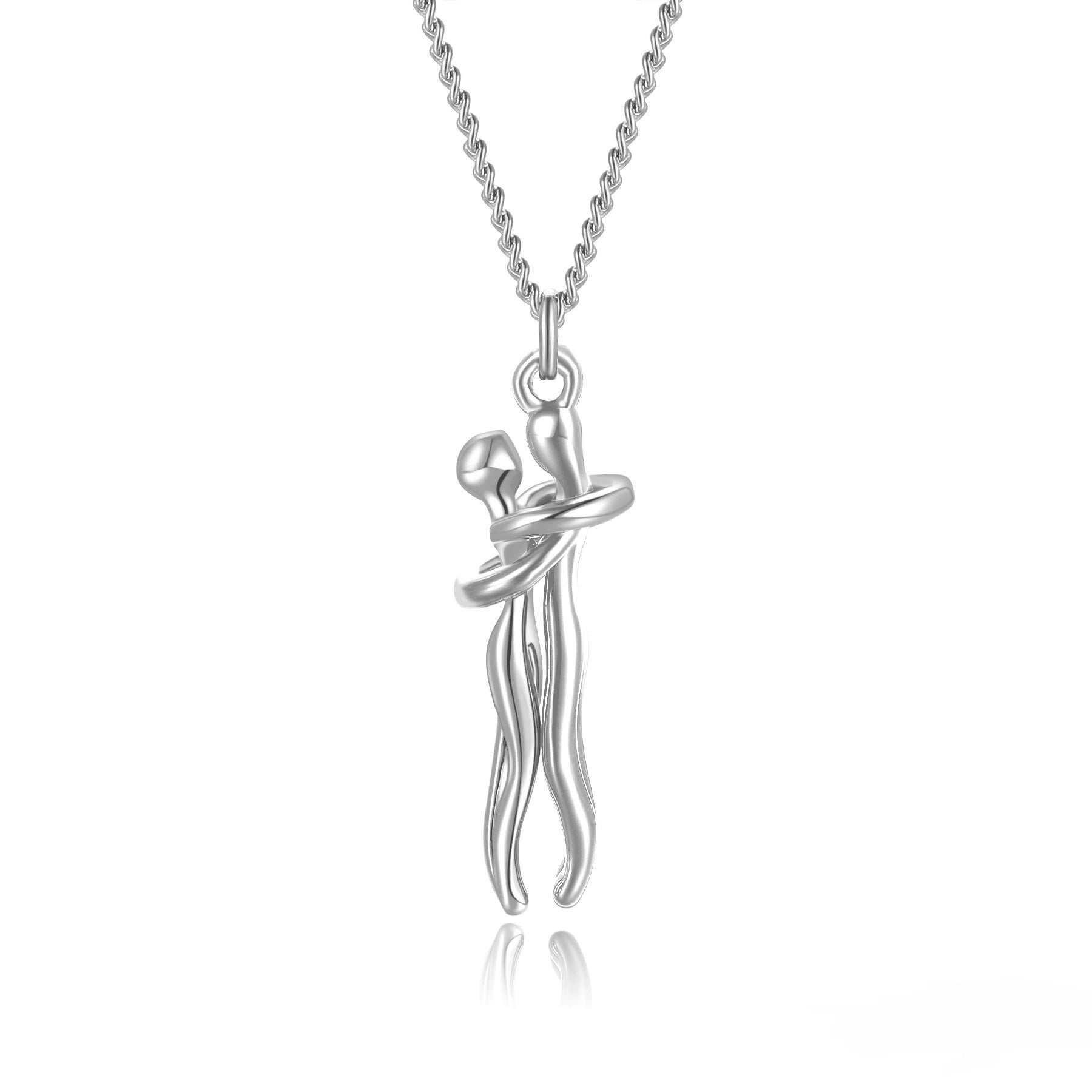 Affectionate Hug Necklace for Couples in Punk Street Style