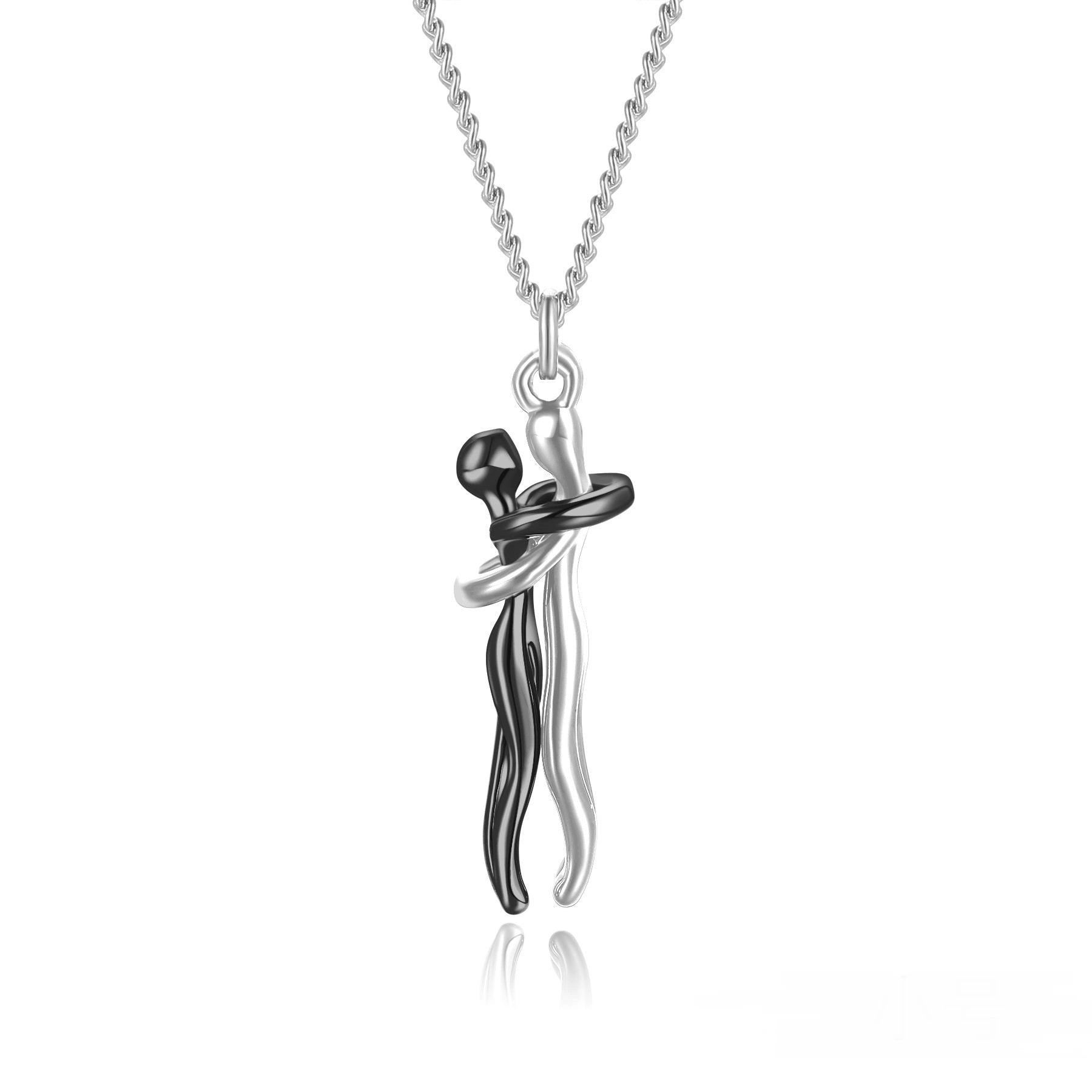 Affectionate Hug Necklace for Couples in Punk Street Style