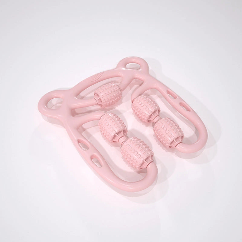U Shape Trigger Point Massage Roller with 4 Wheels for Full Body Relaxation