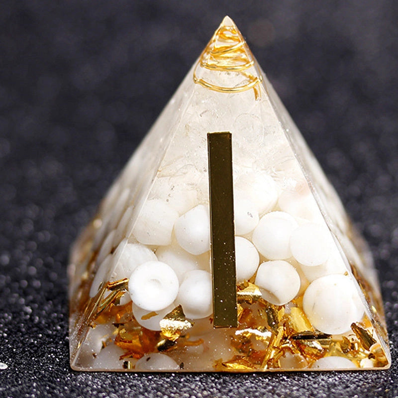 Rune Crystal Epoxy Ogan Energy Pyramid Decoration with Colour-Changing Feature