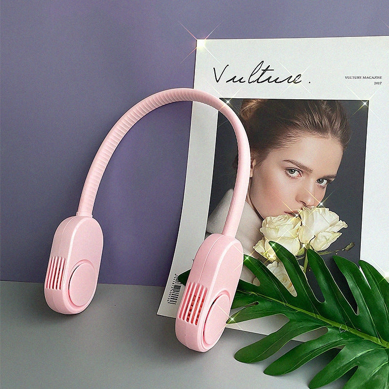 USB Rechargeable Bladeless Neck Fan with 3-Speed Settings