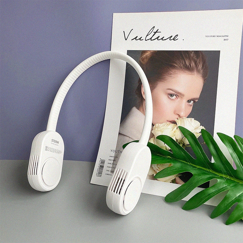 USB Rechargeable Bladeless Neck Fan with 3-Speed Settings