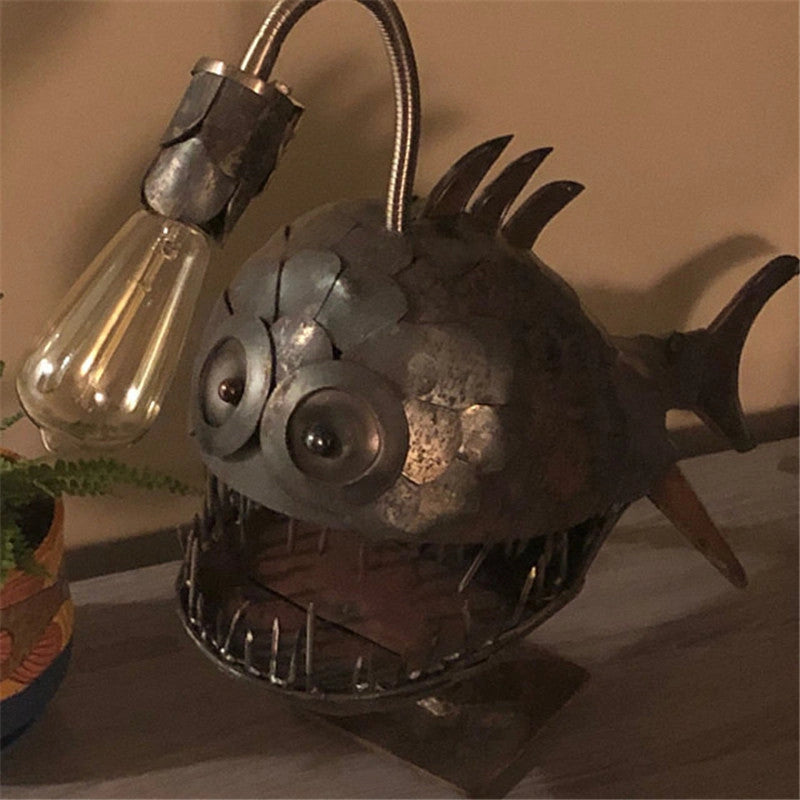 Anglerfish Lamp Floor-standing Retro Art Table Lamp with Flexible Head