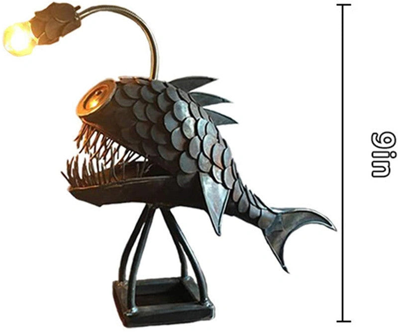 Anglerfish Lamp Floor-standing Retro Art Table Lamp with Flexible Head