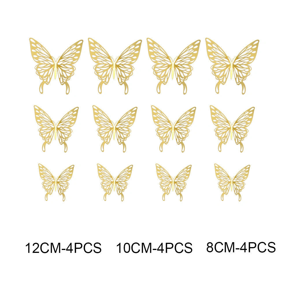 3D Hollow Butterflies Mirror Wall Stickers for Kids Rooms and Home Decor