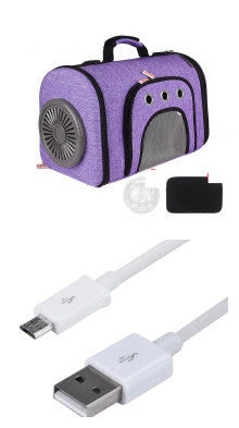 Space Cat Bag with Silent Fan and Mesh Ventilation