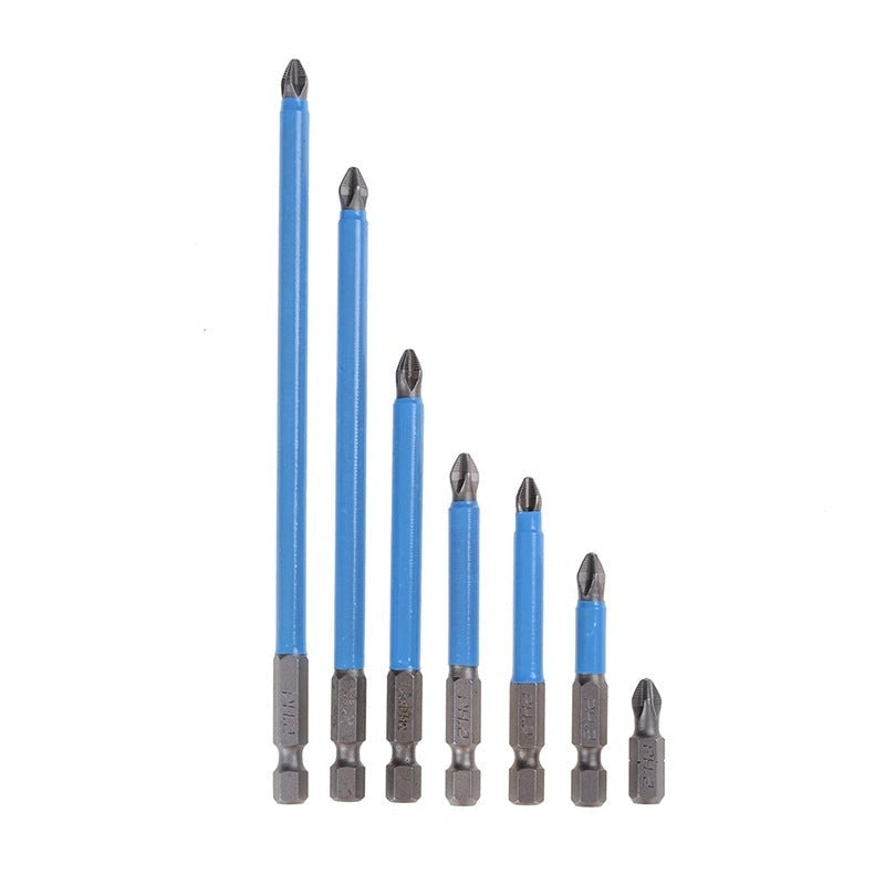 7-piece PH2 anti-slip magnetic cross electric drill bits set with taper corrector