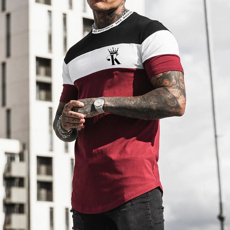 Casual round neck short sleeve digital printing T-shirt in 100% polyester