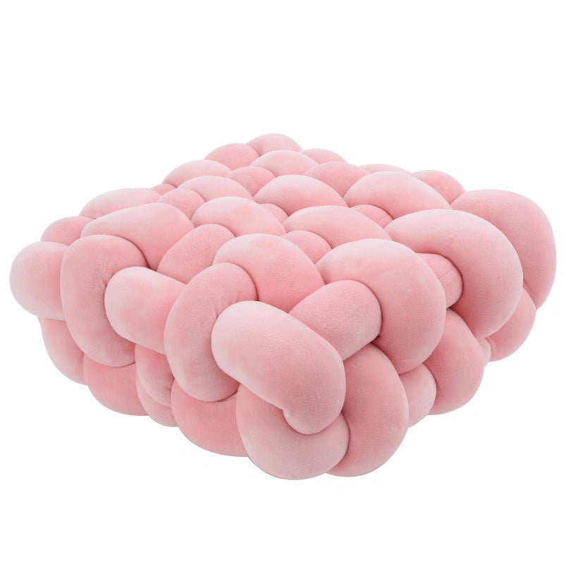 Creative Home Woven Square Plush Cushion with Novel Weaving Design