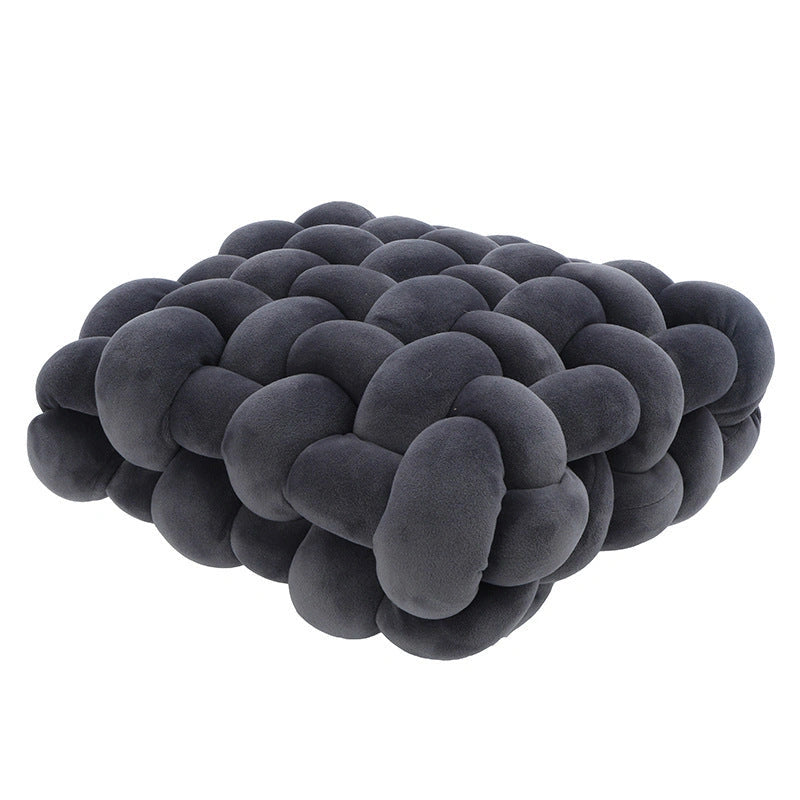 Creative Home Woven Square Plush Cushion with Novel Weaving Design