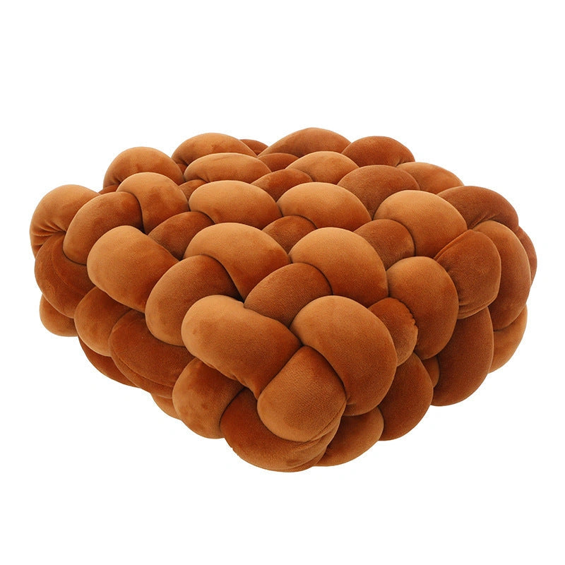 Creative Home Woven Square Plush Cushion with Novel Weaving Design