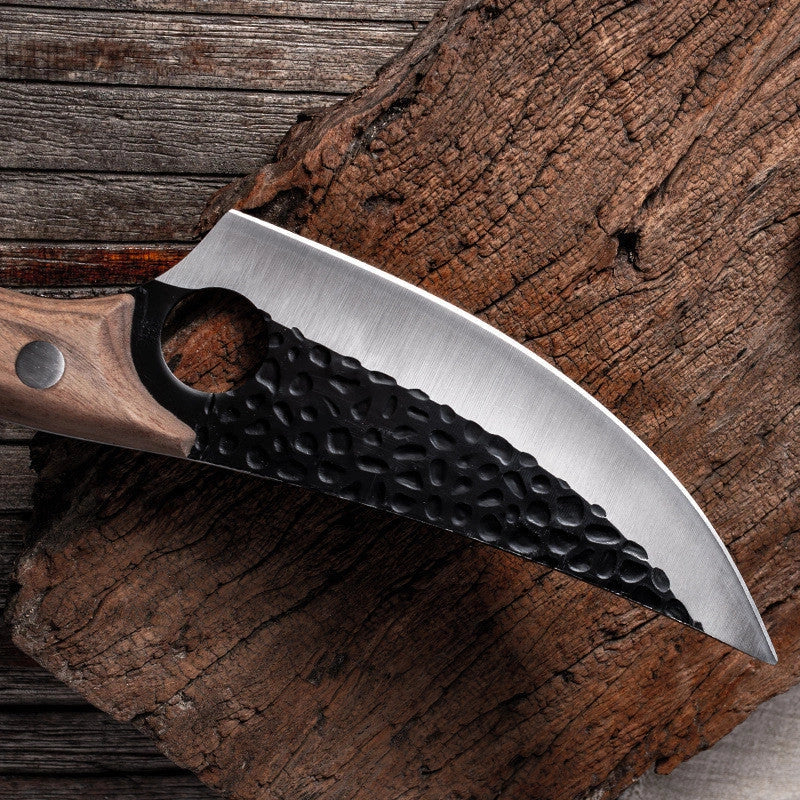Small Scimitar Knife for Meat Cutting and Deboning with Antique Design