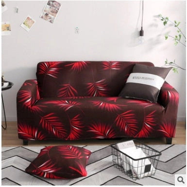 Stretchable geometric print sofa cover with spandex blend