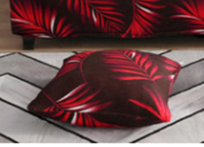 Stretchable geometric print sofa cover with spandex blend