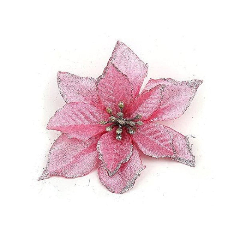 13cm Artificial Christmas Tree Decoration Flower in Assorted Colours