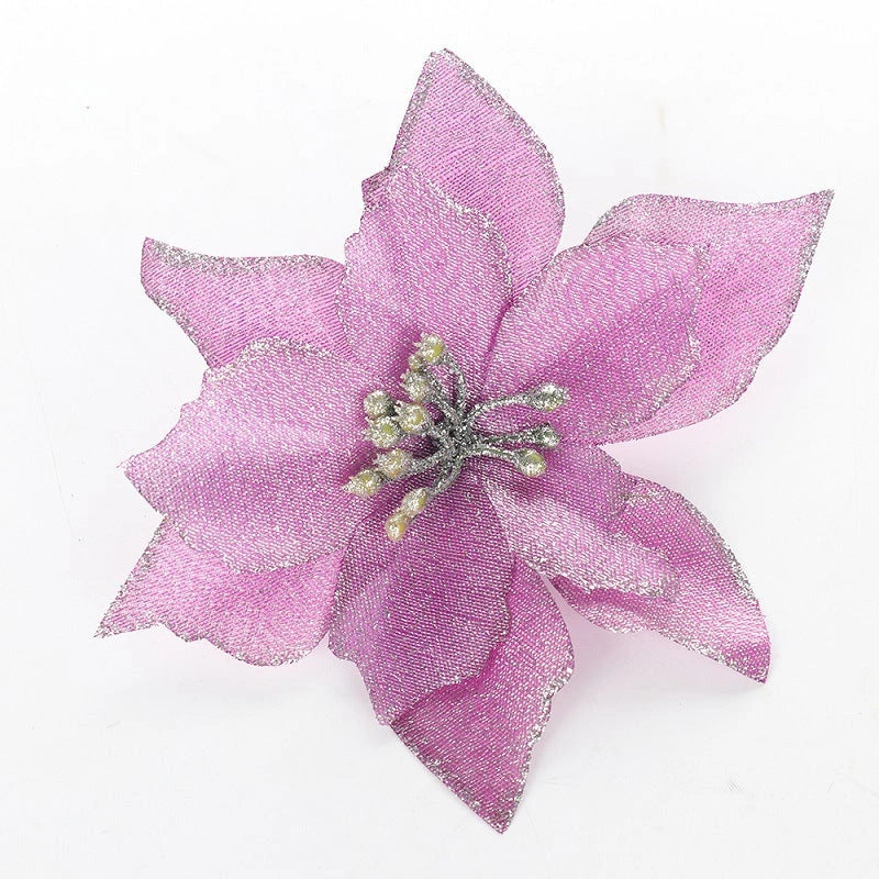 13cm Artificial Christmas Tree Decoration Flower in Assorted Colours