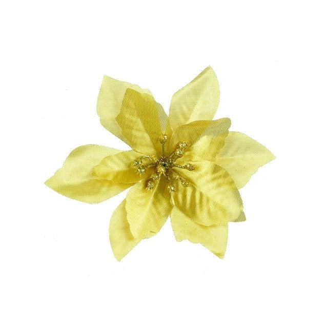 13cm Artificial Christmas Tree Decoration Flower in Assorted Colours