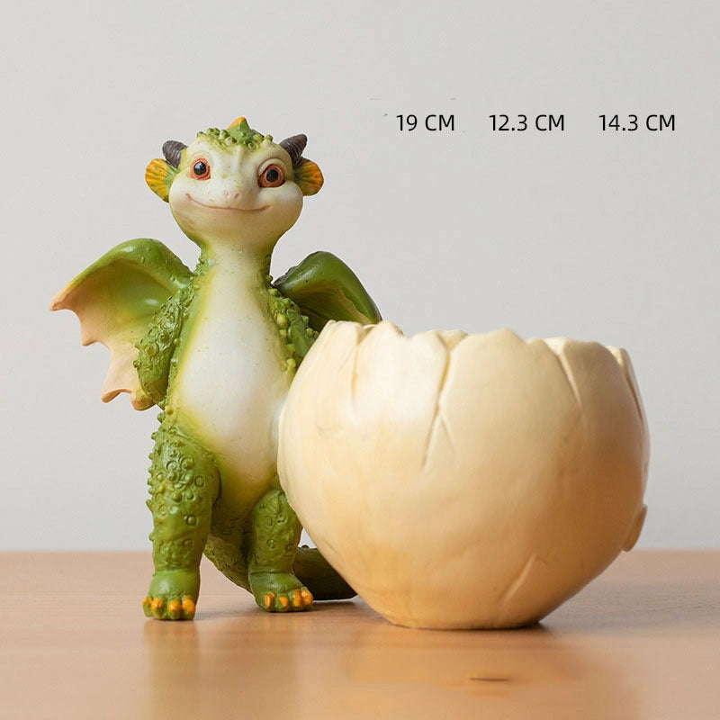 Cartoon Dinosaur Succulent Pot with Hand-Painted Details
