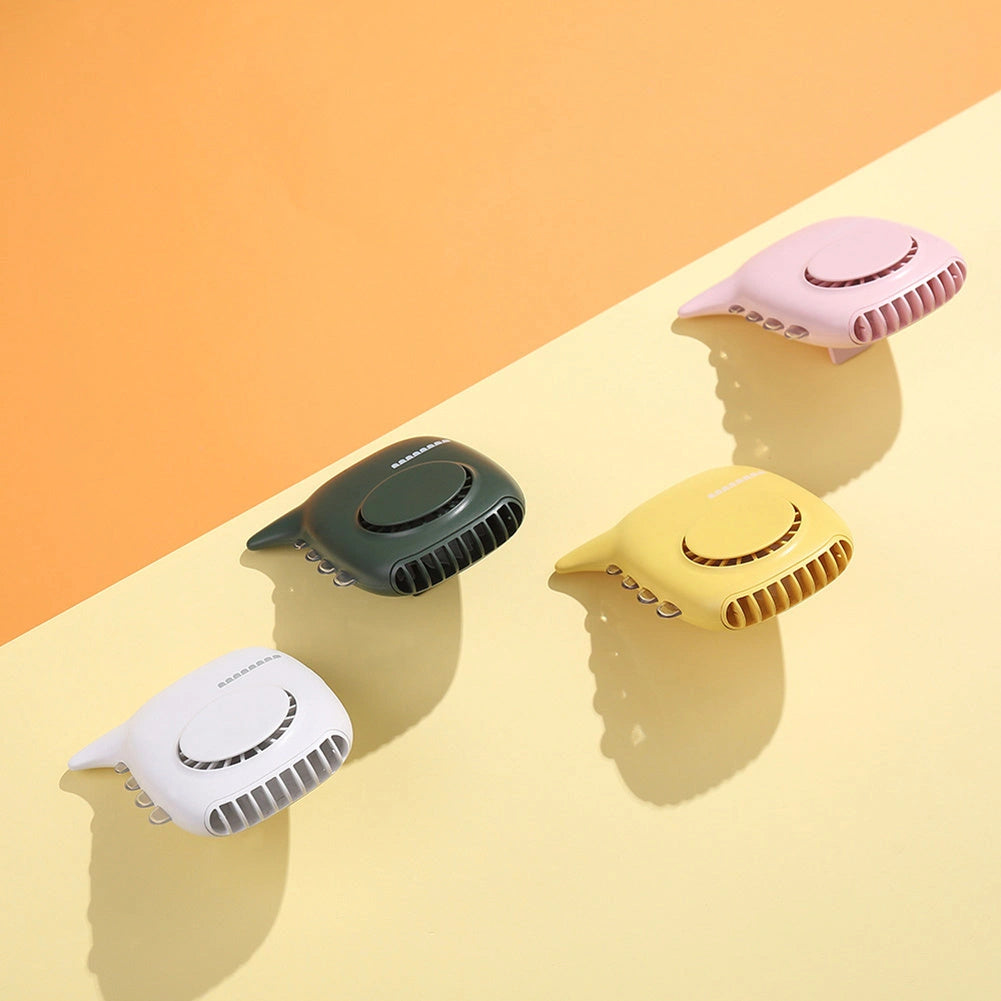 USB Rechargeable Mini Fan with Wide-Angle Air Outlet and LED Night Light