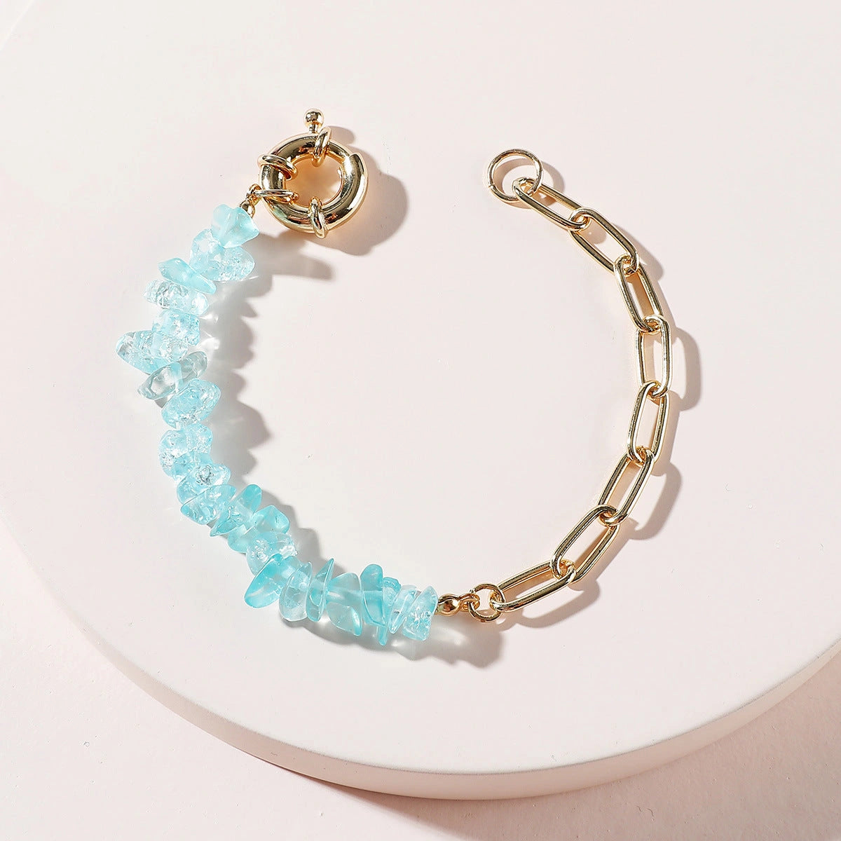 Adjustable Rough Stone Crystal Amethyst Bracelet for Women
